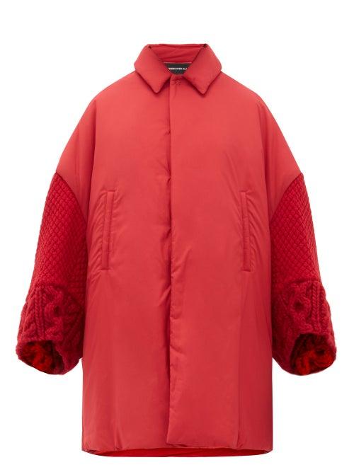 Matchesfashion.com Undercover - Wool Sleeve Padded Overcoat - Womens - Red