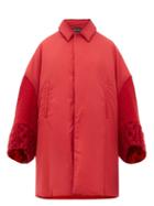 Matchesfashion.com Undercover - Wool Sleeve Padded Overcoat - Womens - Red