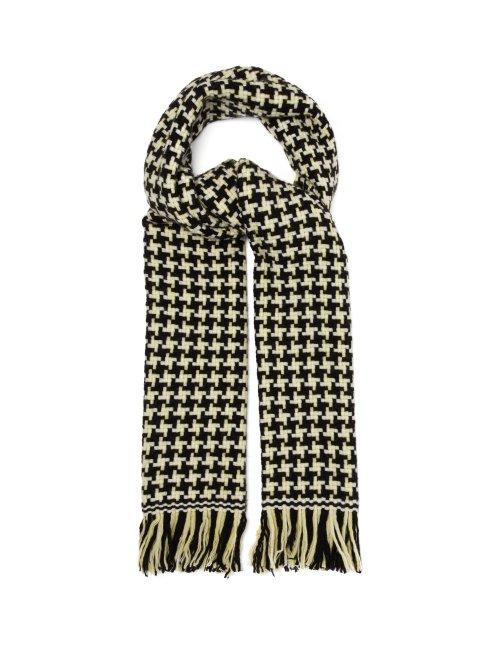 Matchesfashion.com Isabel Marant - Bremen Houndstooth Wool Blend Scarf - Womens - Yellow