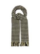 Matchesfashion.com Isabel Marant - Bremen Houndstooth Wool Blend Scarf - Womens - Yellow