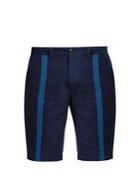 Blue Blue Japan Slim-leg Striped-front Cotton Shorts