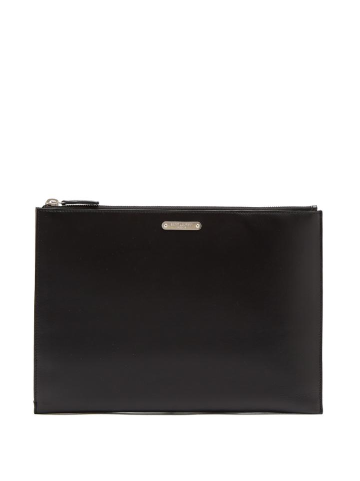 Saint Laurent Smooth Leather Pouch