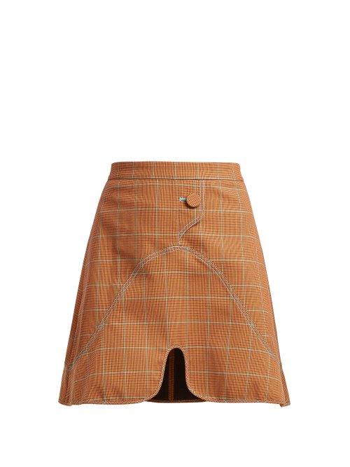 Matchesfashion.com Ellery - Milky Way Check Mini Skirt - Womens - Brown Multi