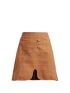 Matchesfashion.com Ellery - Milky Way Check Mini Skirt - Womens - Brown Multi