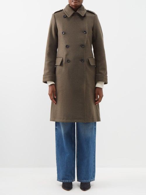 Fortela - Balbo Double-breasted Wool-blend Felt Coat - Womens - Green