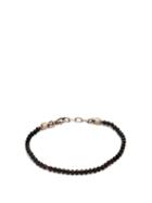 Matchesfashion.com Title Of Work - Beaded Onyx And Sterling Silver Bracelet - Mens - Black Multi