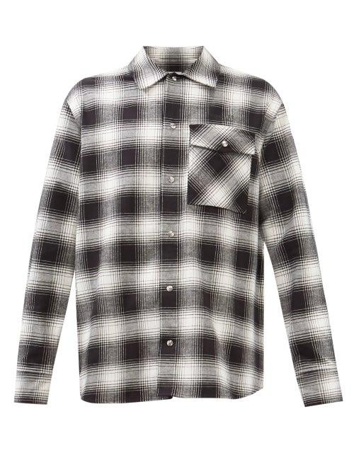 Moncler - Checked Brushed Cotton-flannel Shirt - Mens - Multi