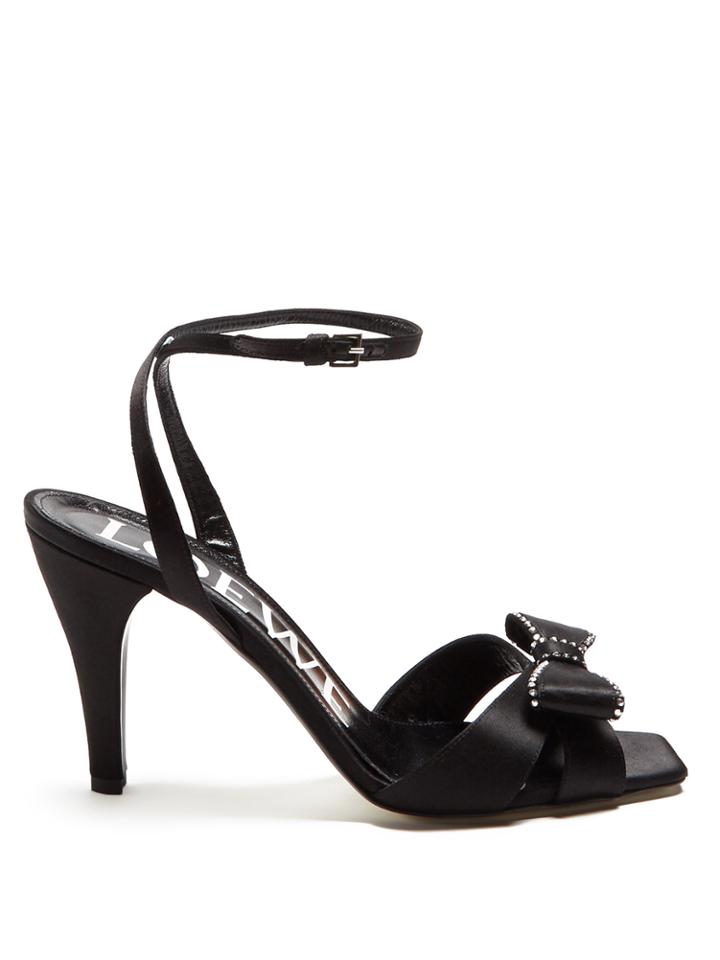 Loewe Bow-embellished Satin Sandals