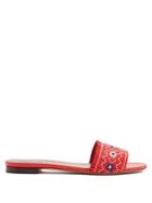 Tabitha Simmons Dizzy Embroidered Leather Slides