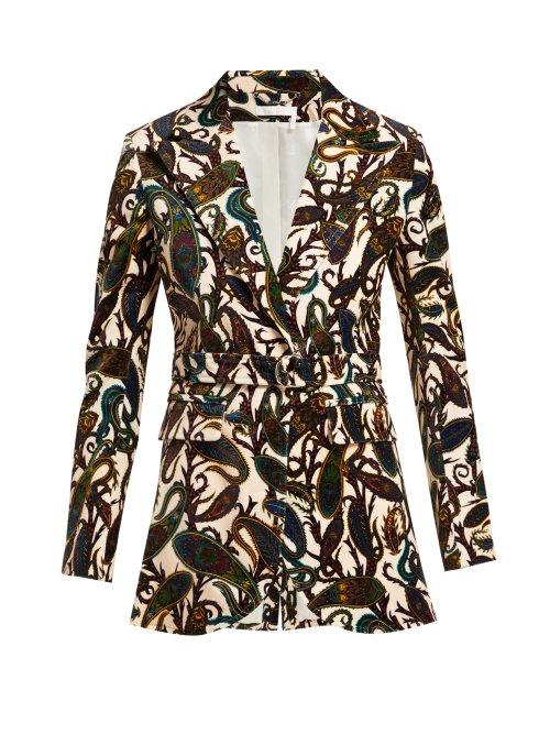 Matchesfashion.com Chlo - Paisley Print Velvet Fitted Jacket - Womens - White Multi