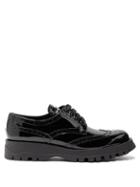 Matchesfashion.com Prada - Patent Leather Flatform Brogues - Womens - Black
