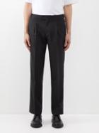Sunflower - Max Pleated Wool-blend Trousers - Mens - Black