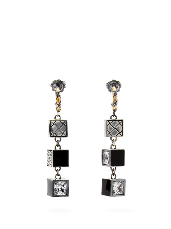 Bottega Veneta Cube Sterling-silver Drop Earrings