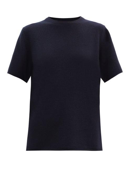 Matchesfashion.com Extreme Cashmere - No. 64 Oversized Stretch-cashmere T-shirt - Womens - Navy