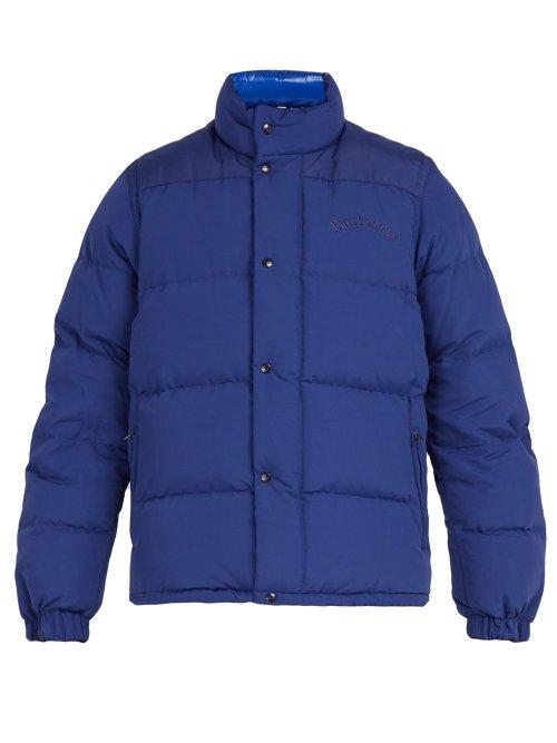 Matchesfashion.com Burberry - Hillcross Detachable Sleeve Padded Jacket - Mens - Blue