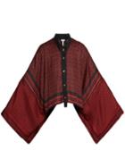 Matchesfashion.com Loewe - Anagram Print Silk Scarf Jacket - Womens - Black Red
