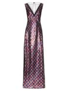Matchesfashion.com Marc Jacobs - Tulle Panel Sequin Embellished Gown - Womens - Navy Multi