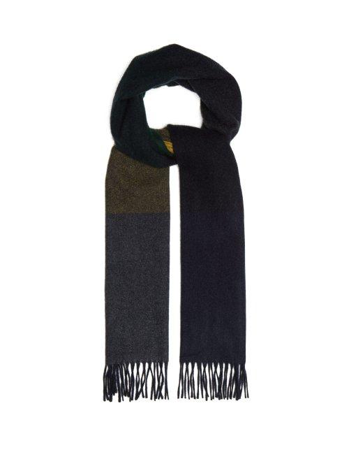 Matchesfashion.com Begg & Co. - Vigo Striped Wool And Cashmere Blend Scarf - Mens - Grey Multi