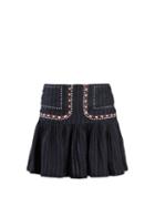 Matchesfashion.com Isabel Marant Toile - Jessie Pinstriped Gathered Linen Skirt - Womens - Navy Stripe