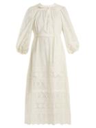 Matchesfashion.com Zimmermann - Kali Broderie Anglaise Cotton Dress - Womens - Ivory