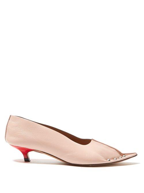 Matchesfashion.com Marni - Stud Embellished Leather Pumps - Womens - Light Pink