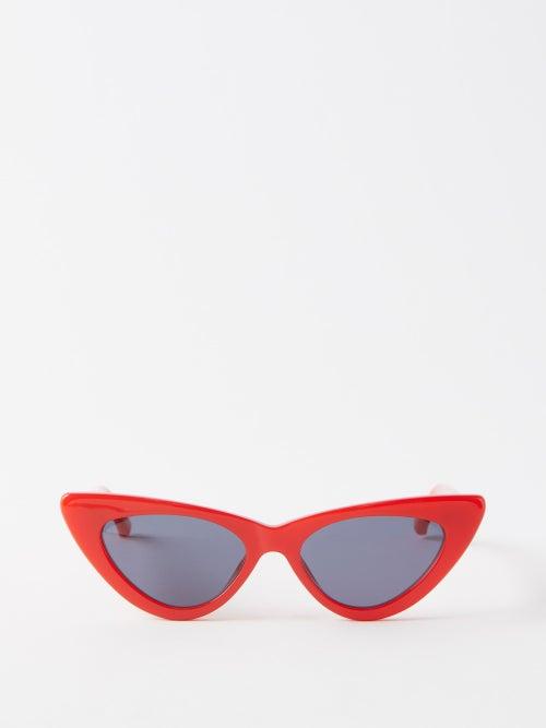 The Attico Eyewear - X Linda Farrow Dora Cat-eye Sunglasses - Womens - Red