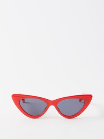The Attico Eyewear - X Linda Farrow Dora Cat-eye Sunglasses - Womens - Red