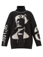 Mm6 Maison Margiela - Inside-out Face-intarsia Wool Sweater - Womens - Black