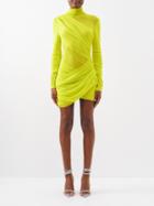 Gauge81 - Ula Wrap-front Jersey Mini Dress - Womens - Yellow