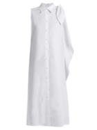Mm6 By Maison Margiela Tie-shoulder Cotton-poplin Shirtdress
