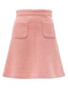 Matchesfashion.com Redvalentino - Scallop Trimmed Wool Blend Boucl Mini Skirt - Womens - Pink
