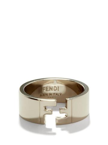 Mens Jewellery Fendi - Ff-logo Metal Ring - Mens - Silver