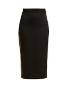 Matchesfashion.com Fendi - Logo Tape Jersey Midi Skirt - Womens - Black Multi