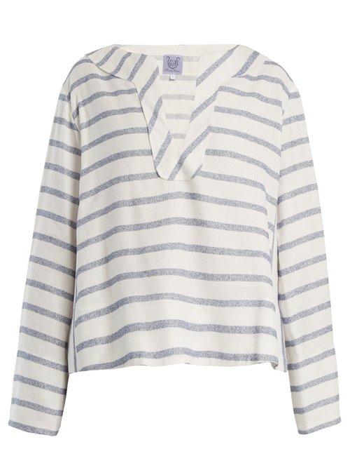Matchesfashion.com Thierry Colson - Biarritz Spunga Striped Top - Womens - Blue Stripe