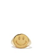 Joolz By Martha Calvo - Be Happy 14kt-gold Plated Signet Ring - Womens - Gold