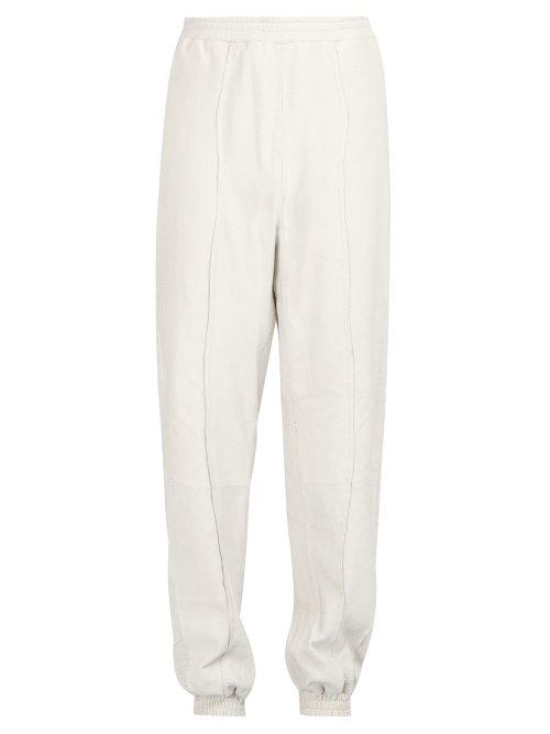 Matchesfashion.com Cottweiler - Snakeskin Effect Leather Track Pants - Mens - White