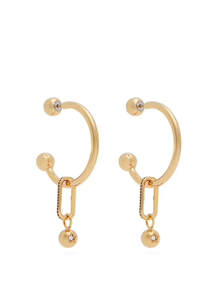 Burberry Hoop And Crystal-embellished Pendant Earrings