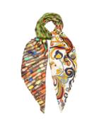 Matchesfashion.com La Prestic Ouiston - Contrast Print Silk Scarf - Womens - Green