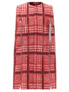 Matchesfashion.com Raf Simons - Punk Chain-zip Tartan Cape - Womens - Red