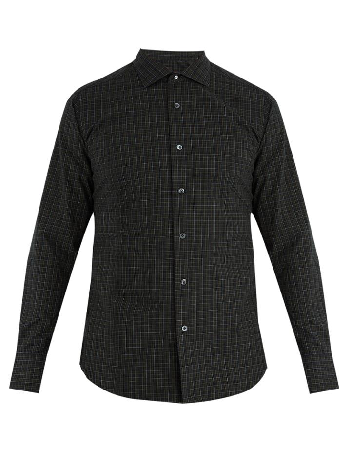 The Gigi Skat Single-cuff Plaid Cotton Shirt