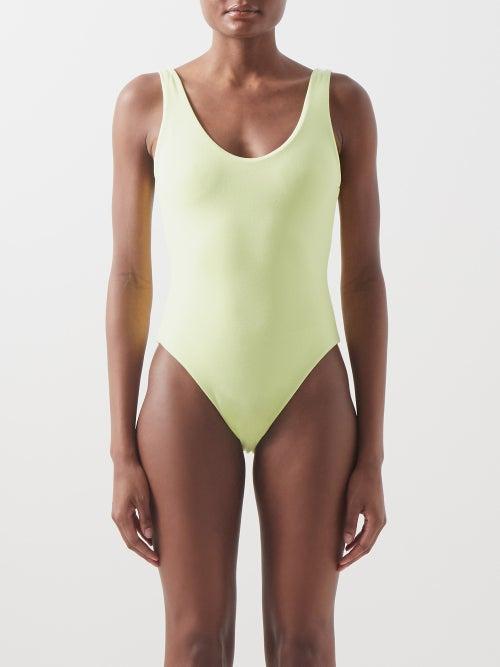 Jade Swim - Contour Scoop-neck Swimsuit - Womens - Lemon