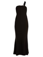 Matchesfashion.com Diane Von Furstenberg - One Shoulder Asymmetric Crepe Gown - Womens - Black