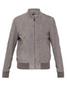 Matchesfashion.com Bottega Veneta - Intrecciato Suede Jacket - Mens - Grey
