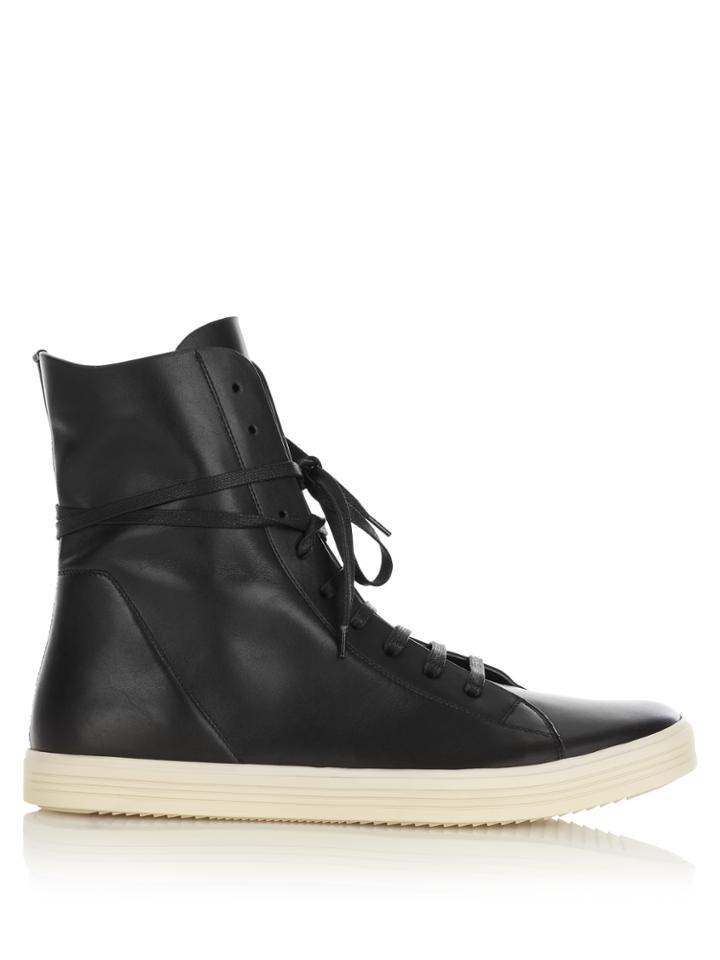 Rick Owens High-top Leather Trainers