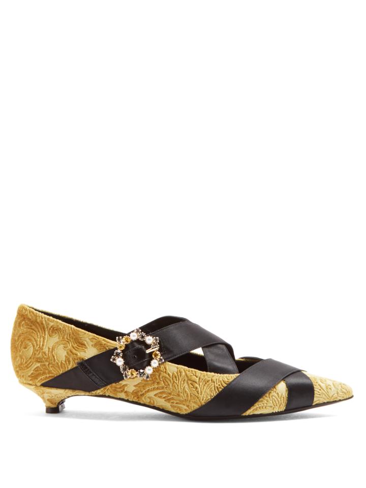 Erdem Efa Point-toe Velvet Pumps