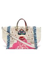 Matchesfashion.com Christian Louboutin - Portugalcaba Woven Fringed Tote Bag - Womens - Ivory Multi
