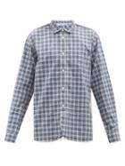 Junya Watanabe - Patchwork Checked Cotton-flannel Shirt - Mens - Blue
