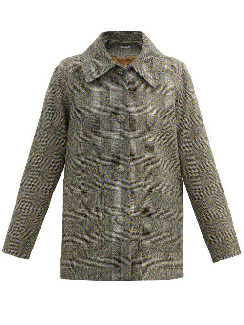 Matchesfashion.com Batsheva - Single-breasted Flocked Wool-tweed Jacket - Womens - Grey