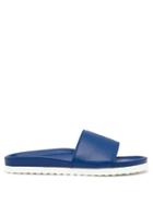 Matchesfashion.com Buscemi - Sport Leather Slides - Mens - Blue