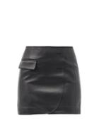 Matchesfashion.com Vetements - Asymmetric Leather Mini Skirt - Womens - Black